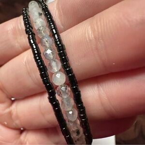 Labradorite bracelet handmade memory wire one size